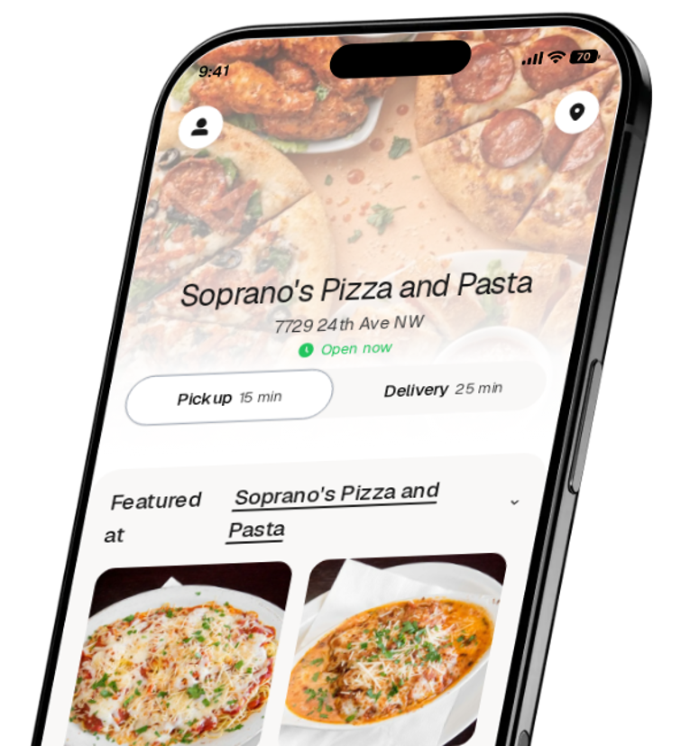 Soprano's Pizza and Pasta app preview