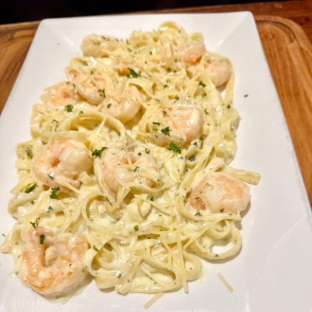 Shrimp Fettuccine Alfredo.